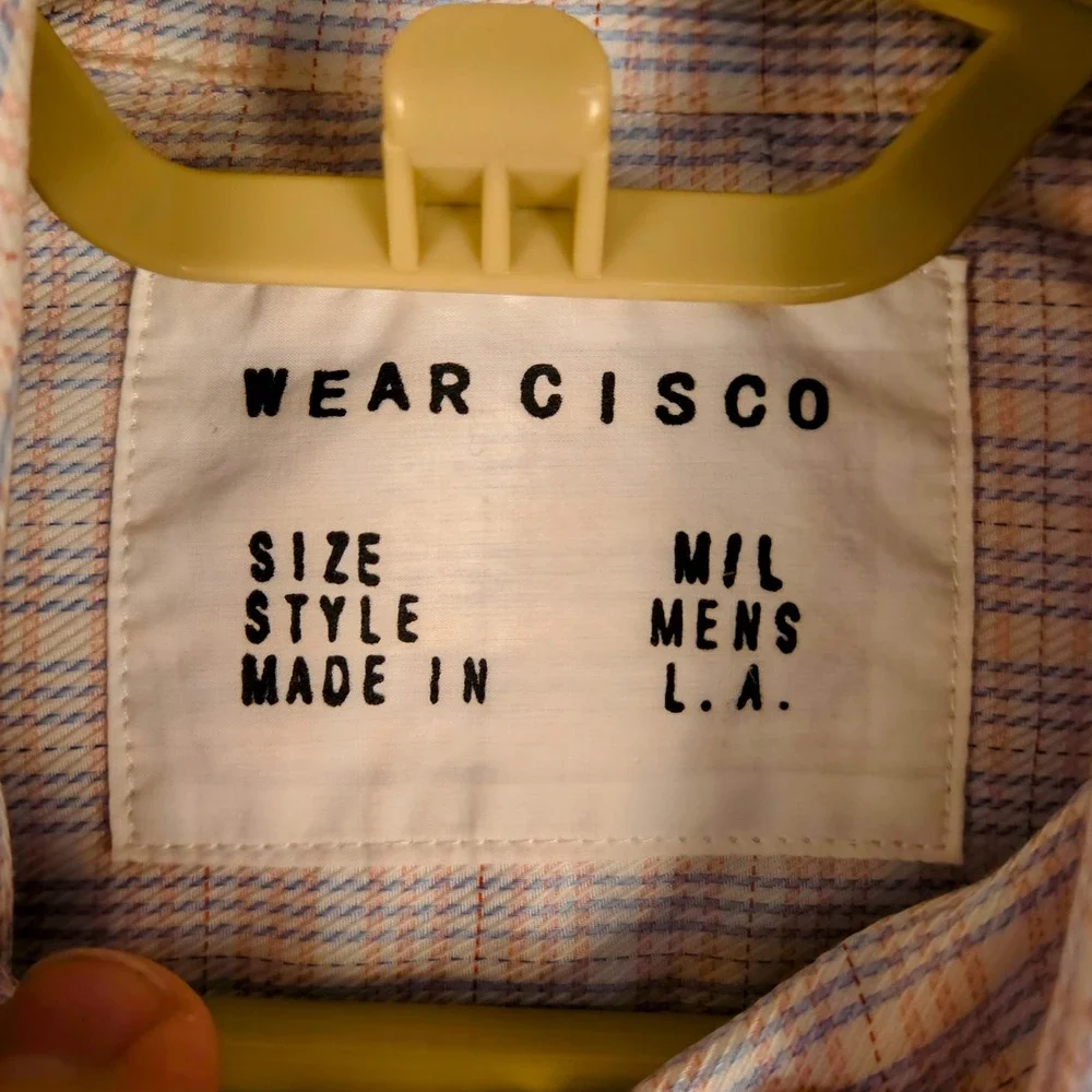 Wear Cisco M/L Mens Shirt Plaid‎ Long Sleeve Wrap Casual Dress Shirt